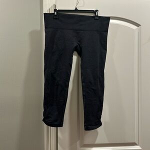 Lululemon In The Flow Capris Ruched Leggings- Dark Grey Size 12